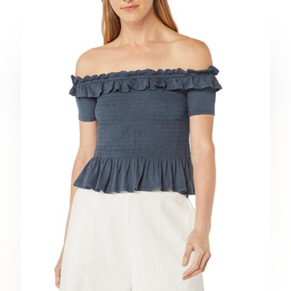 $15 Or Two For $20 New Midnight Ruffle Off-Shoulder Top